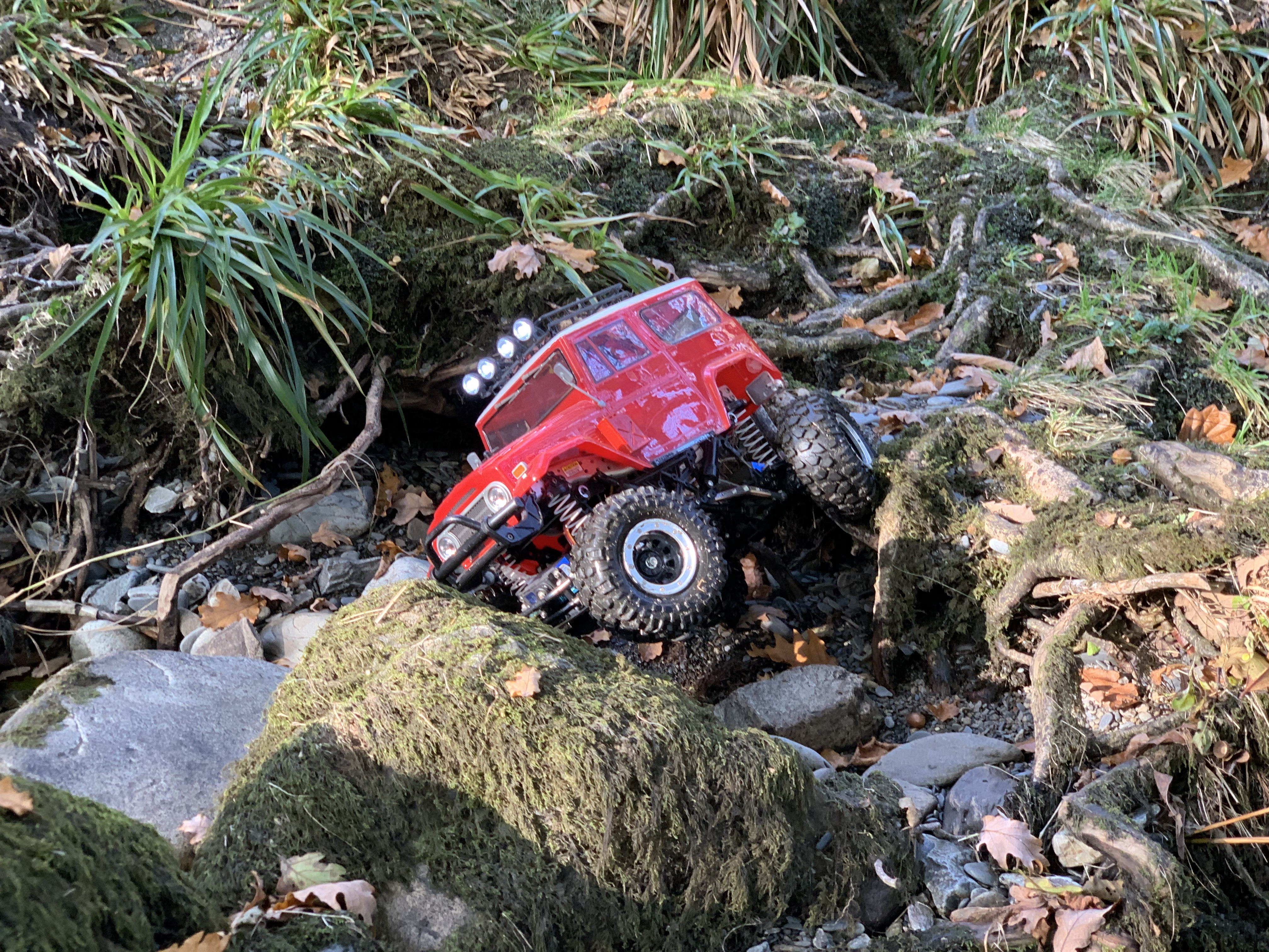SCX10 III navigating the quarry section of the Orbital RC course