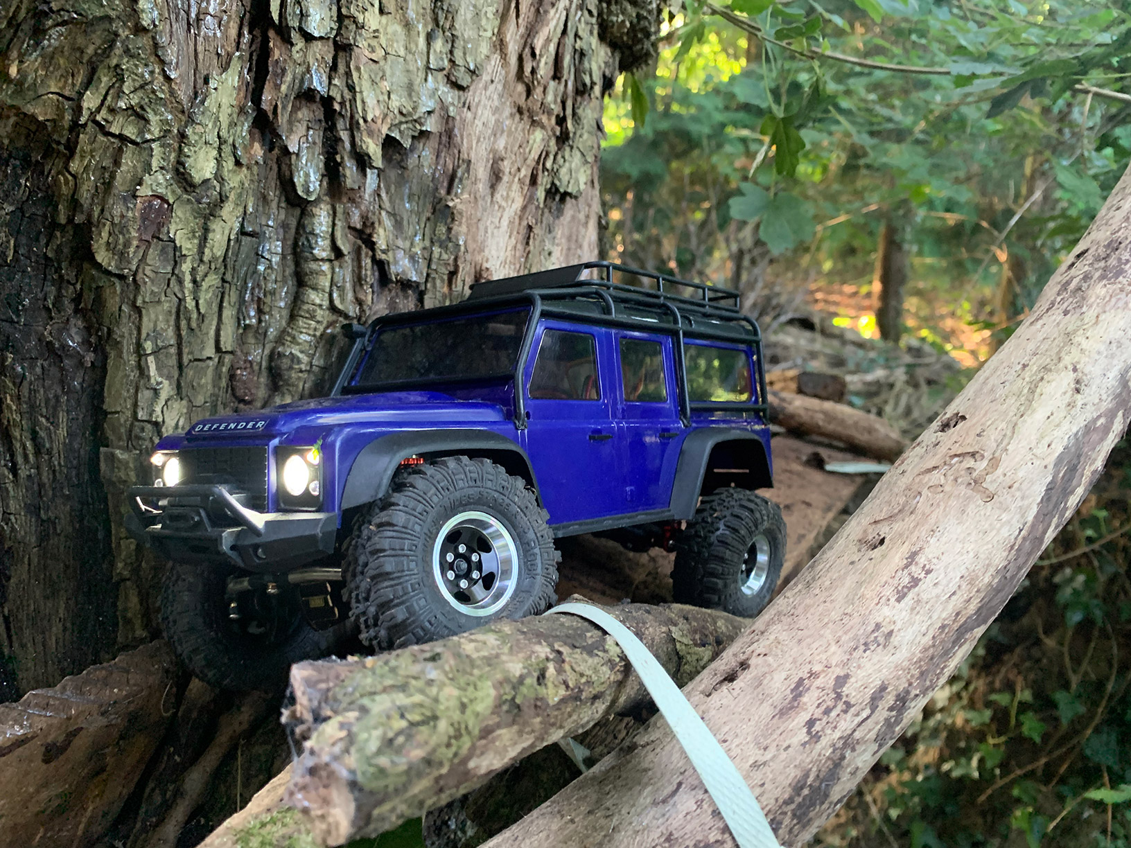 TRX-4M crossing the rope bridge on the Orbital RC crawler course